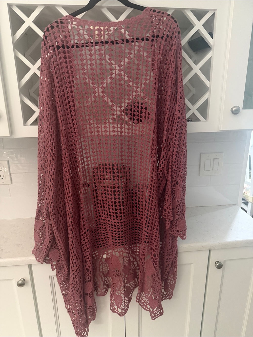 torrid Mauve Open Crochet Cardigan - Picture 7 of 7